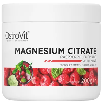 Magnesium Citrate, limonadă de zmeură și mentă, 200 g, OstroVit