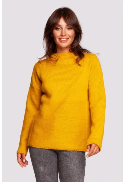 Pulover cu maneci cazute - - Galben mustar