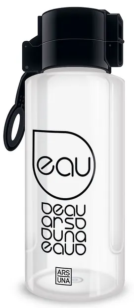 Sticlă de apă Ars Una - Negru-alb, 650 ml