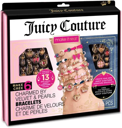 Set creativ Make it Real - Juicy Couture, bratari de catifea cu perle