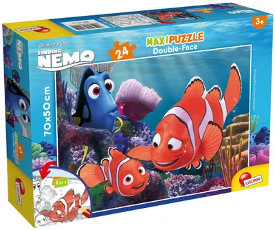 Puzzle cu două fețe Lisciani de colorat din 24 piese - Nemo