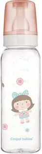 Biberon din sticlă Canpol - Păpuși, 240 ml, roz
