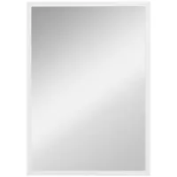 HOMCOM Oglindă de perete dreptunghiulară 60 x 40 cm, ramă din lemn alb, ideală pentru baie, living sau dormitor | Aosom Romania