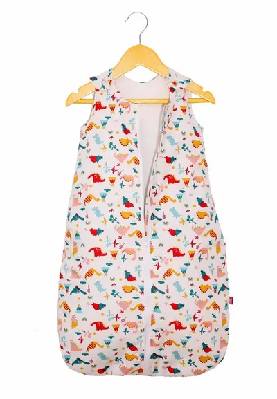 Sac de dormit copii 1.5 tog Cute Dinosaurs din bumbac 140 cm