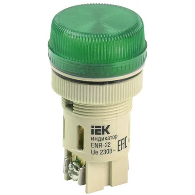 Lampa semnalizare ENR-22 cylinder d22mm verde neon /240V cylinder