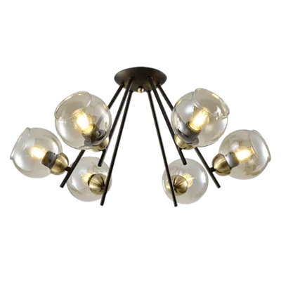 Rick Candelabru 6xe27 Mat Negru/bronz