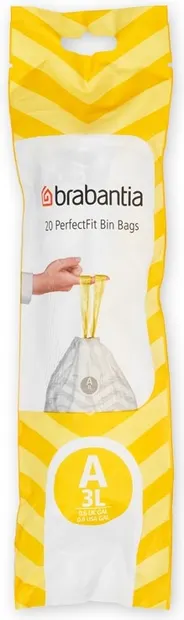 Sac de gunoi Brabantia - PerfectFit, mărime A, 3 l, 20 buc