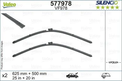Lama stergator fata (2buc) Silencio 625 500mm potrivit AUDI A6 ALLROAD C8, A6 C8, A7, A8 D5, E-TRON, Q7, Q8, Q8 E-TRON 01.15