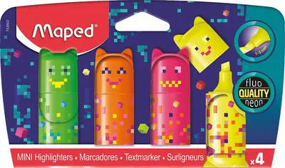 Set mini markere de text Maped Pixel Party - 4 bucăți