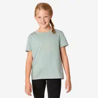 Tricou Bumbac Educație fizică 500 Verde Fete