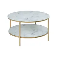 Masă cafea cu blat din sticlă Actona Alisma, ⌀ 80 cm