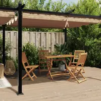 vidaXL Foișor de grădină acoperiș retractabil gri taupe 3x6 m aluminiu