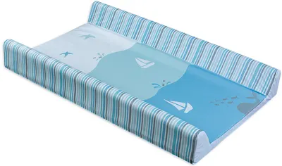Saltea de înfășat cu bază dură Lorelli - Albastru cu barcuta, 50 х 80 cm