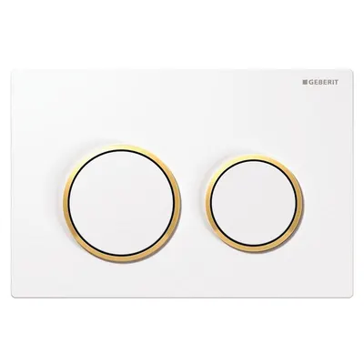 Clapeta actionare dubla rezervor wc, alb detalii aurii, Geberit Omega20