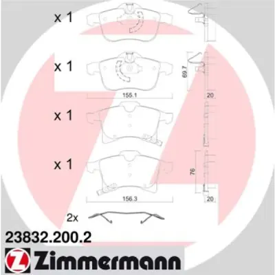 Set placute frana, frana disc ZIMMERMANN 23832.200.2