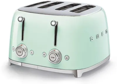 Prăjitor de pâine dublu Smeg - TSF03PGEU, 2000W, 6 viteze, verde