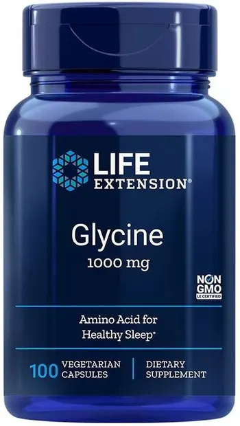 Glycine, 1000 mg, 100 capsule vege, Life Extension