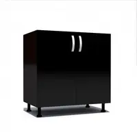 Corp inferior cu 2 usi 80 cm Zebra, Wenge/Negru, fara blat 80 x 82 x 50