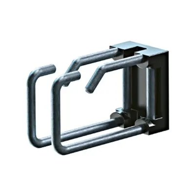 19 routing panel 1U chrome bracket 110x44mm RAL9005 black