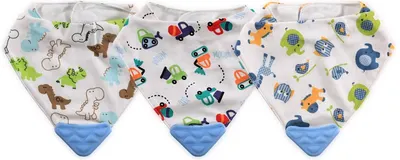 Bavetă bandană cu jucărie de mestecat Lorelli - Boy, sortiment
