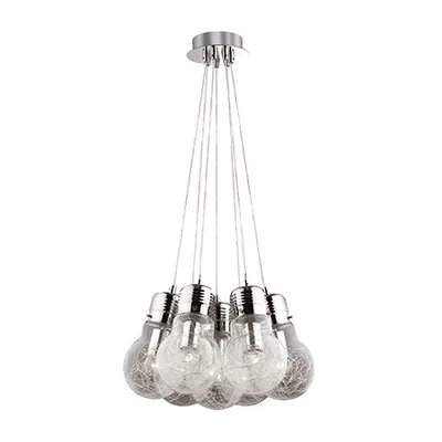 Lustra Luce Max, 7 becuri, dulie E27, D:480mm, H:340/1200mm, Crom
