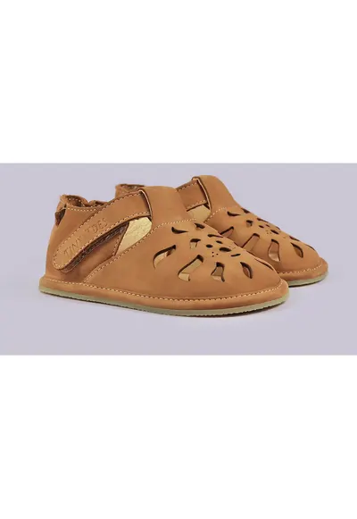 Sandale Barefoot din piele naturala - Chandu - Maro - Maro