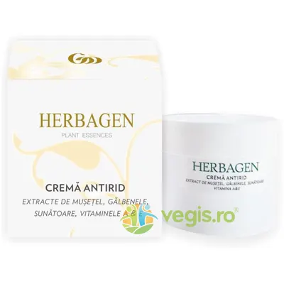 Crema Antirid cu Extract de Musetel, Galbenele, Sunatoare, Vitaminele A si E 100ml