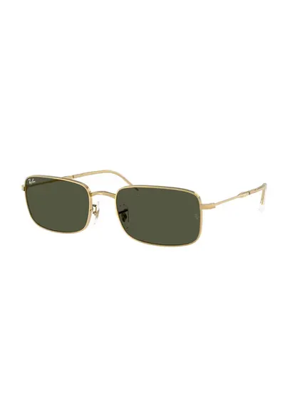Ochelari de soare dreptunghiulari unisex cu detaliu logo - Auriu
