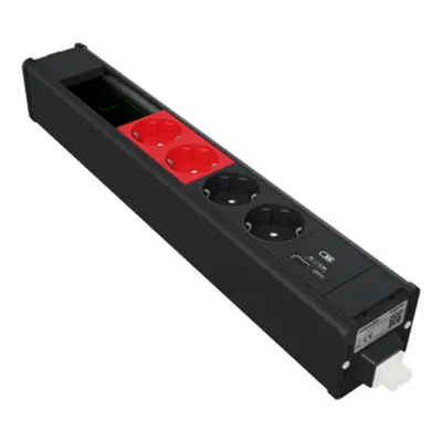 Unica system+, 2xpriza 2P+E+2xpriza R+USB A/C+VDI, antracit