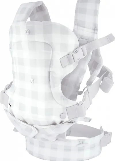 Ergonomic Baby Carrier 4 în 1 Infantino - de la 3.6 până la 14.5 kg, gri în carouri
