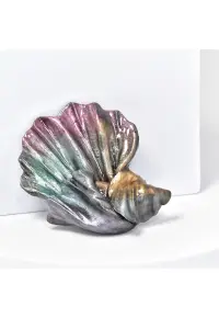 Brosa din lut polimeric si rasina epoxidica - design floral - multicolor