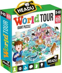 Puzzle educativ Headu - Ocolul pamantului, 108 piese