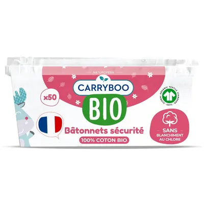 Betisoare din Bumbac Securizate pentru Bebelusi Bio 50buc