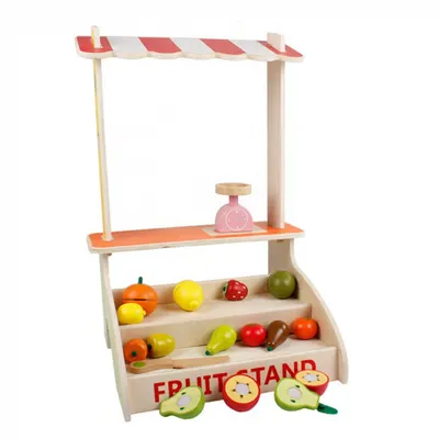 Magazin din Lemn Colorat cu Accesorii - Stand pentru Fructe