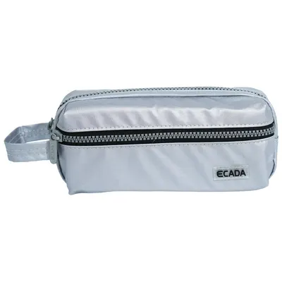 Penar tip etui, 2 fermoare, 21x8.5x6cm, argintiu metalizat, 78410, Ecada