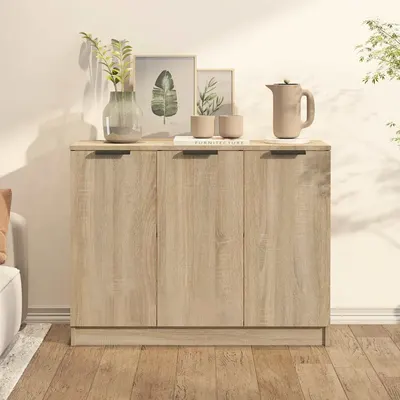 vidaXL Servantă, stejar sonoma, 90,5x30x70 cm, lemn prelucrat