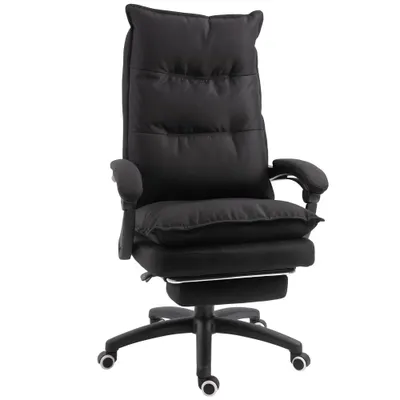 Vinsetto Scaun Birou cu Masaj, cu Înălțime Reglabilă, 6 Puncte de Masaj și Telecomandă, 70x62x120-130 cm, Negru | Aosom Romania