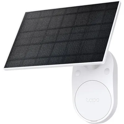 Tapo Solar Panel SPEC: 5.2V 2.5W FEATURE: Type-C Charging Port, Non-Stop Power, Flexible Solar Installation, Works with Tapo Ba