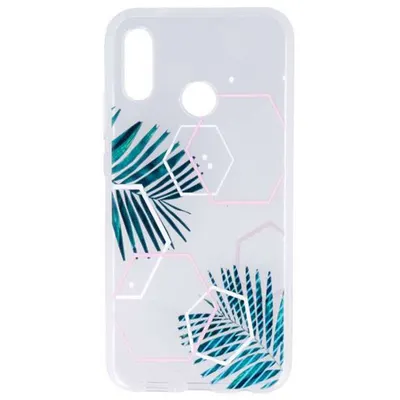 Husa Geometrie si Frunze, Compatibila cu iPhone 11, Antisoc, Transparent-Verde Engros