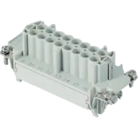 Insert pentru conector Mama - 77X27 - 6P + 2P (AUX) + E 16A 830V / 8kV / 3 - CRIMP CONNECTION - GRI
