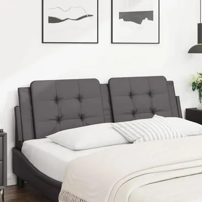 vidaXL Pernă pentru tăblie pat, Zadar, gri, 160 cm, piele artificială