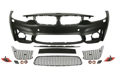 Bara Fata, pachet M, complet, cu orificii proiector ceata, cu gauri pentru senzorii de parcare, grund potrivit BMW 4 F32, F82, 4 F33, F83, 4 GRAN COUPE F36 07.13-02.17