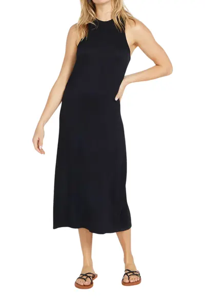 Rochie midi Stonelight - fara maneci - negru