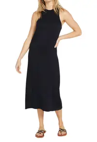 Rochie midi Stonelight - fara maneci - negru -