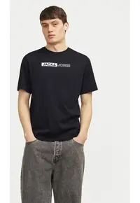 Jack&Jones Tricou Corp 12233999 Negru Standard Fit - Bumbac