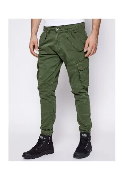 Pantaloni barbati - slim fit - verde - bumbac