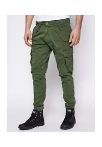 Pantaloni barbati - slim fit - verde - bumbac