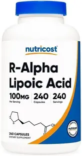 R-Alpha Lipoic Acid, 100 mg, 240 capsule, Nutricost