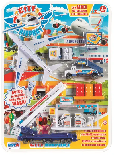 Set de joaca RS Toys - Avion si utilaje constructii
