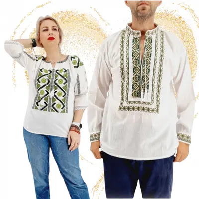 Set Traditional Cuplu 598 Camasi traditionale cu broderie